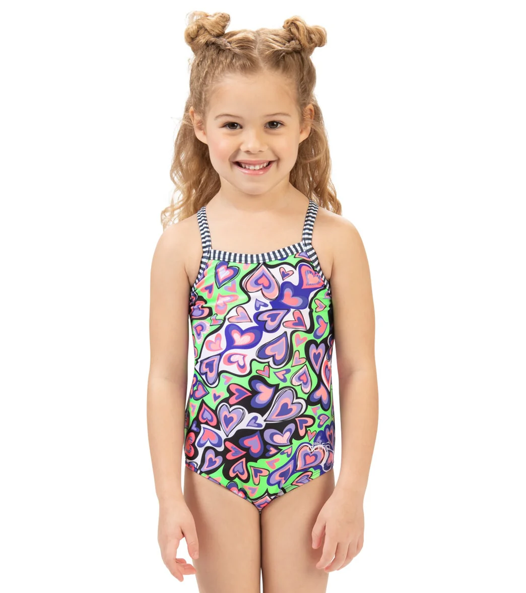 Dolfin Girls' I Heart U One Piece Swimsuit (Toddler, Little Kid) - Image 7