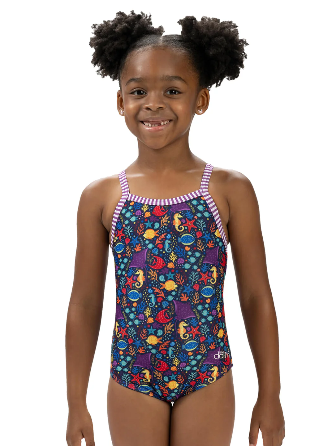 Dolfin Girls' Little Fish Print One Piece Swimsuit (Toddler, Little Kid) - Image 8