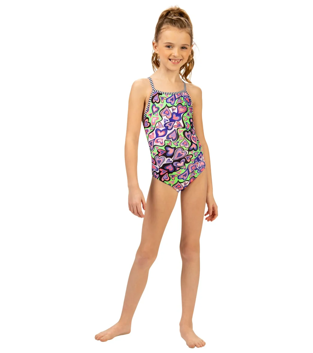 Dolfin Girls' Printed One Piece Swimsuit (Big Kid) - Image 13
