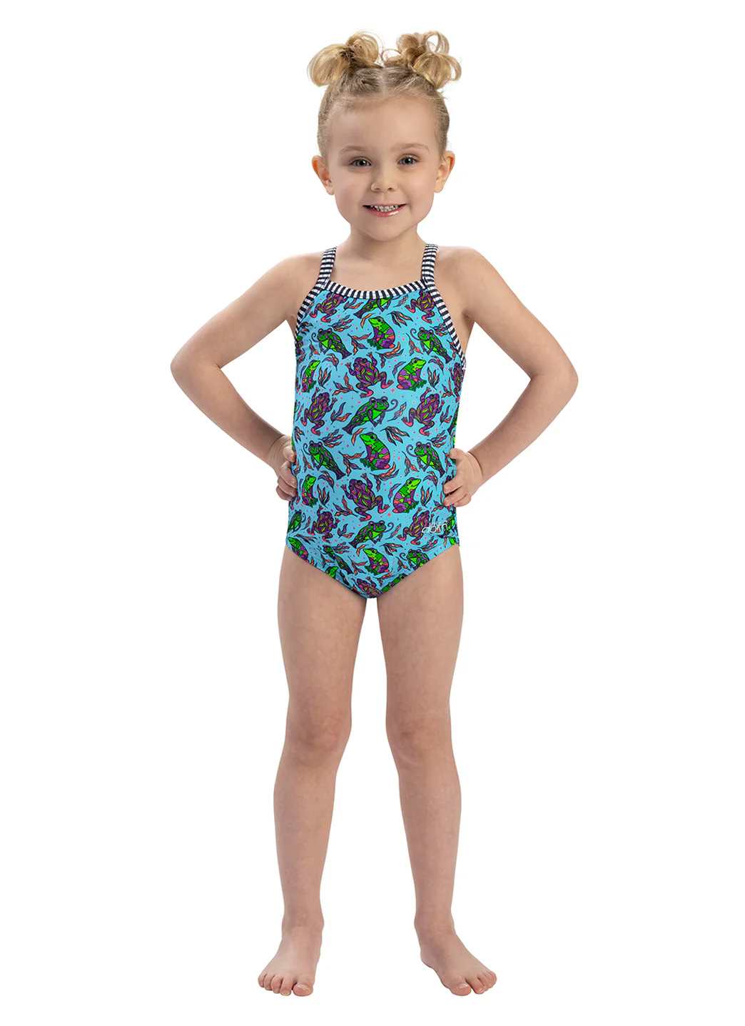 Dolfin Girls' Ribbit One Piece Swimsuit (Toddler, Little Kid) - Image 4