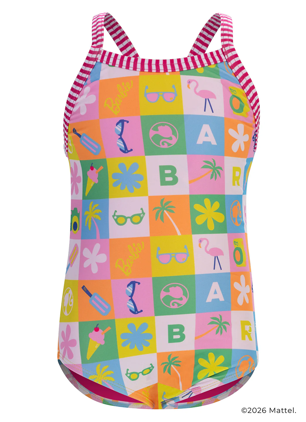 Dolfin Little Dolfin X Barbie Girls' Good Times One Piece Swimsuit (Toddler, Little Kid)