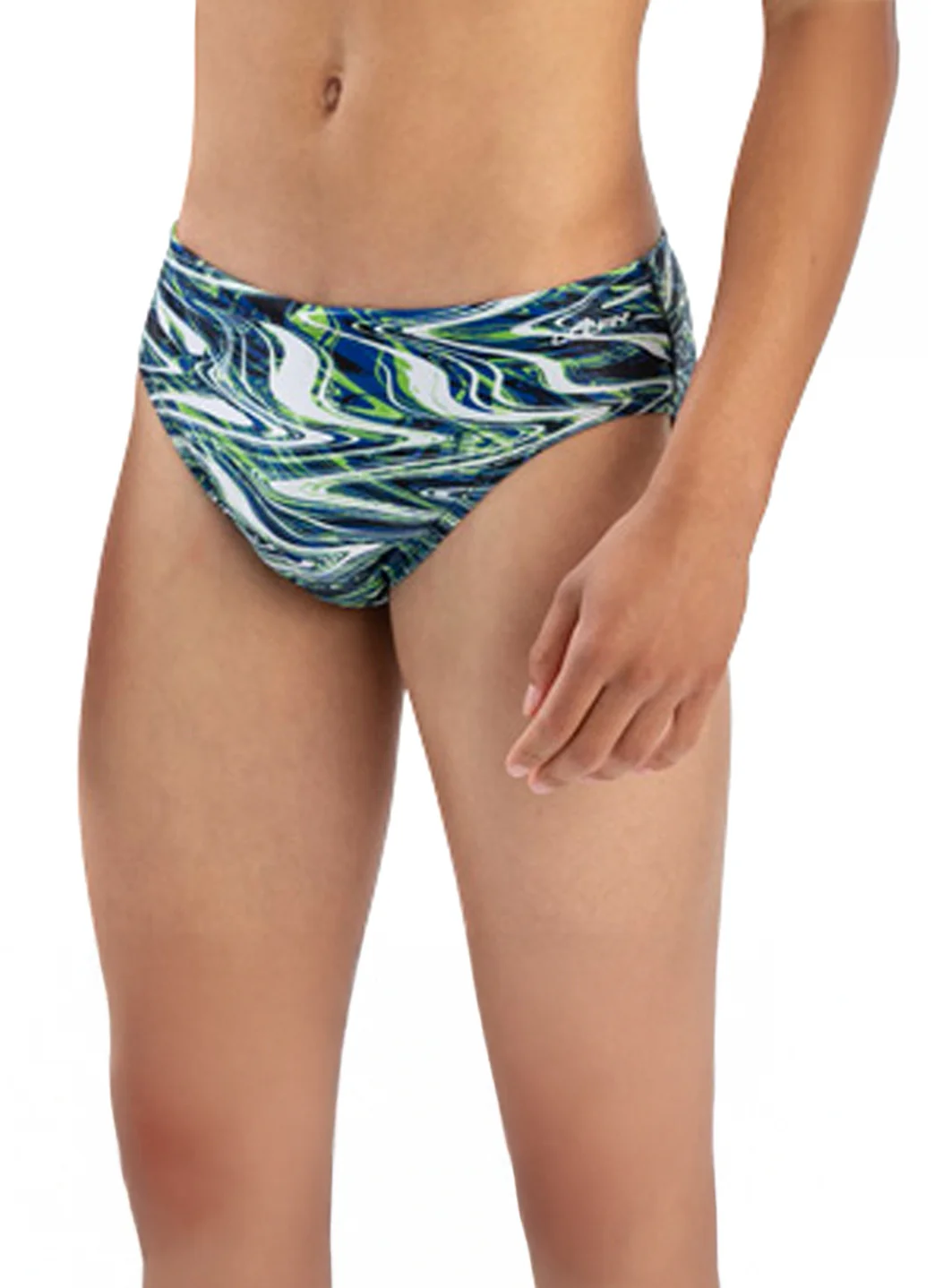 Dolfin Men's Reliance Jet Stream All-Over Print Racer Brief Swimsuit - Image 3