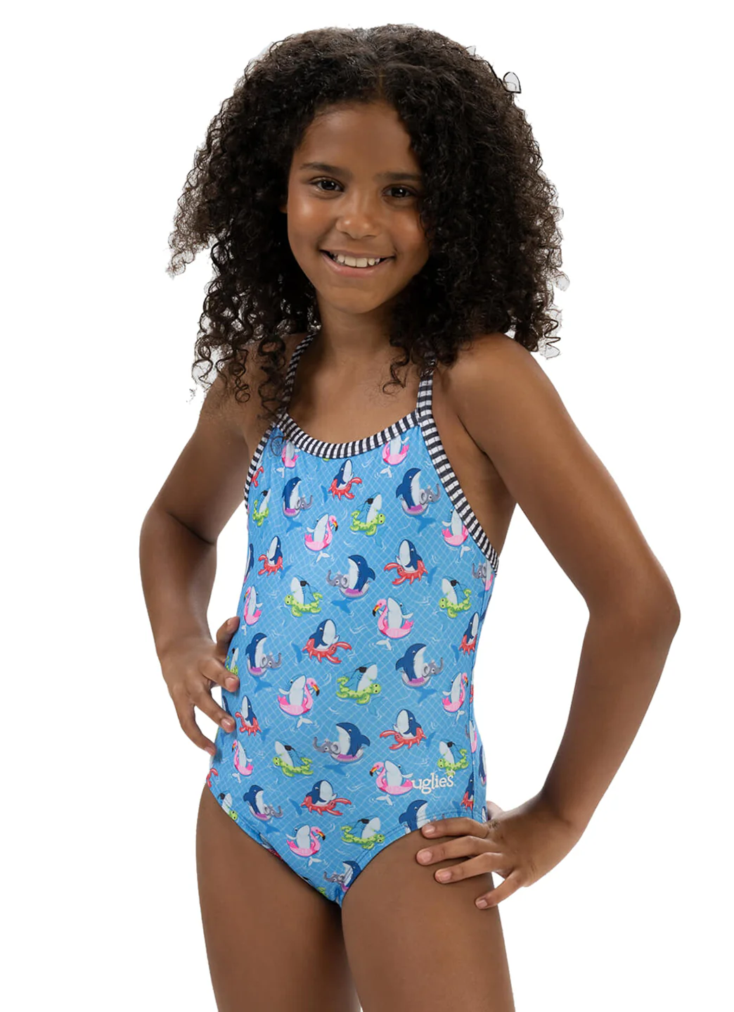 Dolfin Uglies Girls' Fin Floats Print One Piece Swimsuit (Big Kid) - Image 3