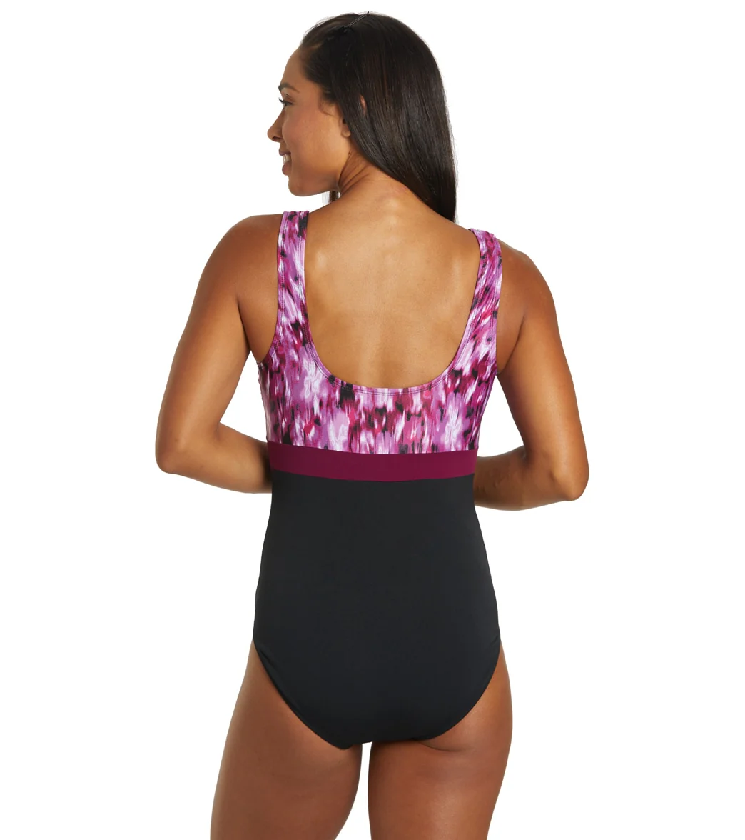 Dolfin Women's Aquashape Color Block Moderate Scoop Back Chlorine Resistant One Piece Swimsuit - Image 18