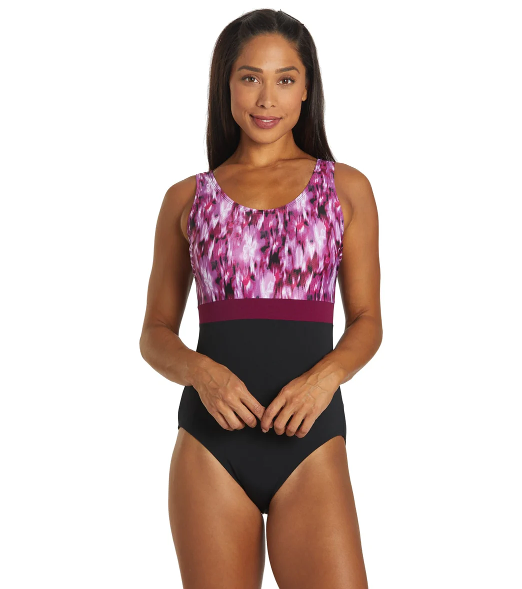 Dolfin Women's Aquashape Color Block Moderate Scoop Back Chlorine Resistant One Piece Swimsuit - Image 21