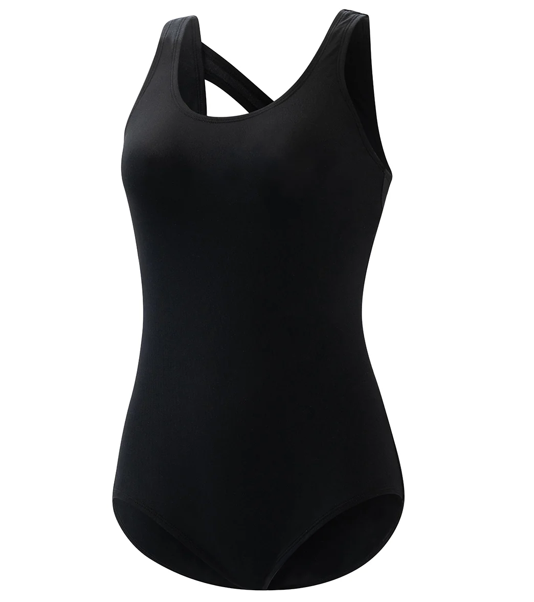 Dolfin Women's Aquashape Conservative Solid Cross Back One Piece Swimsuit - Image 7