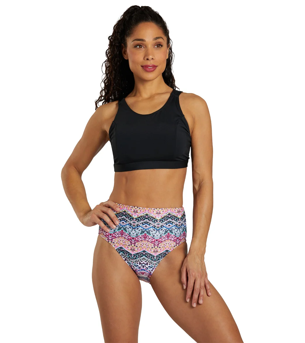 Dolfin Women's Aquashape Print High Waist Contemporary Bikini Bottom - Image 11