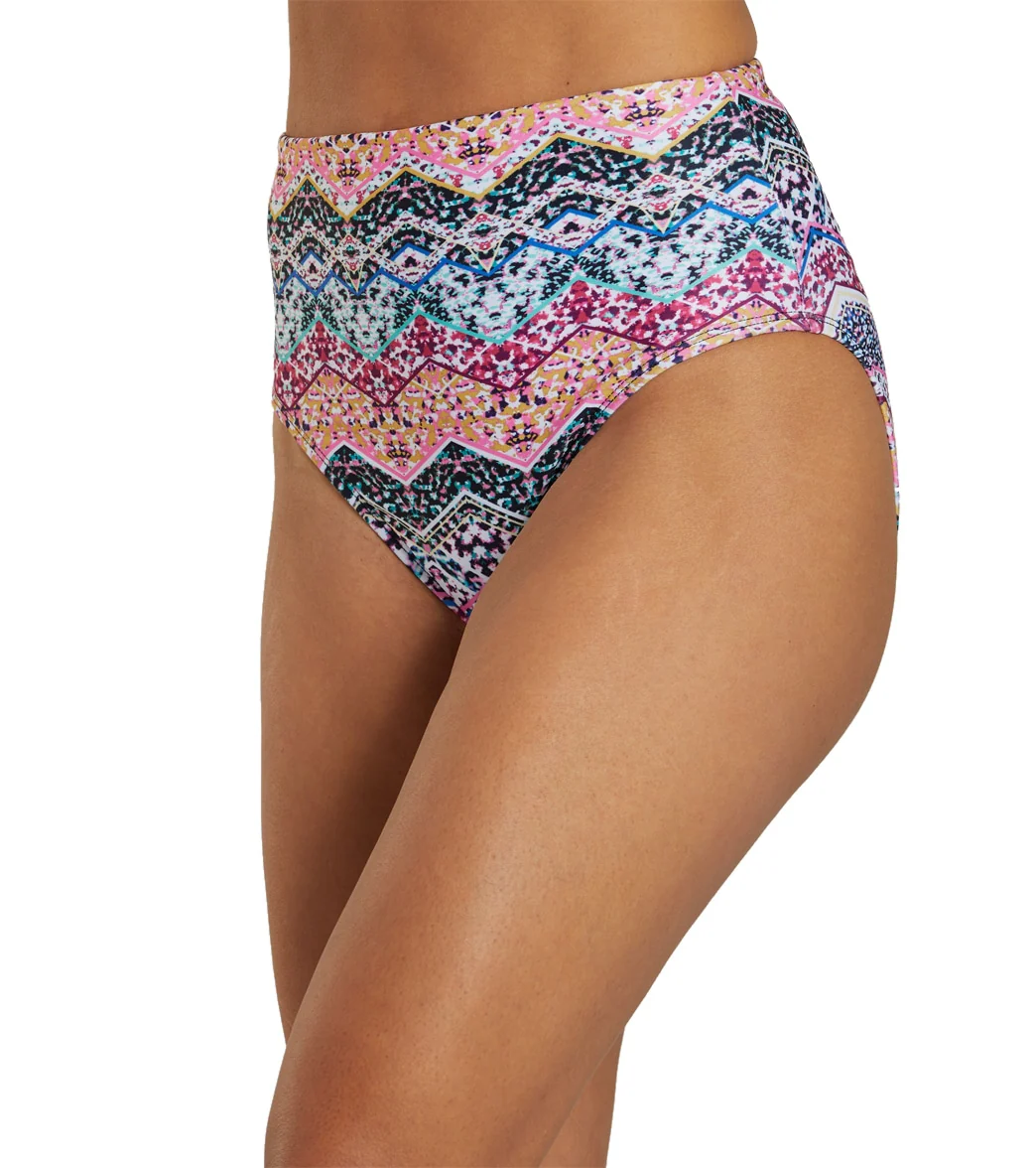 Dolfin Women's Aquashape Print High Waist Contemporary Bikini Bottom - Image 12