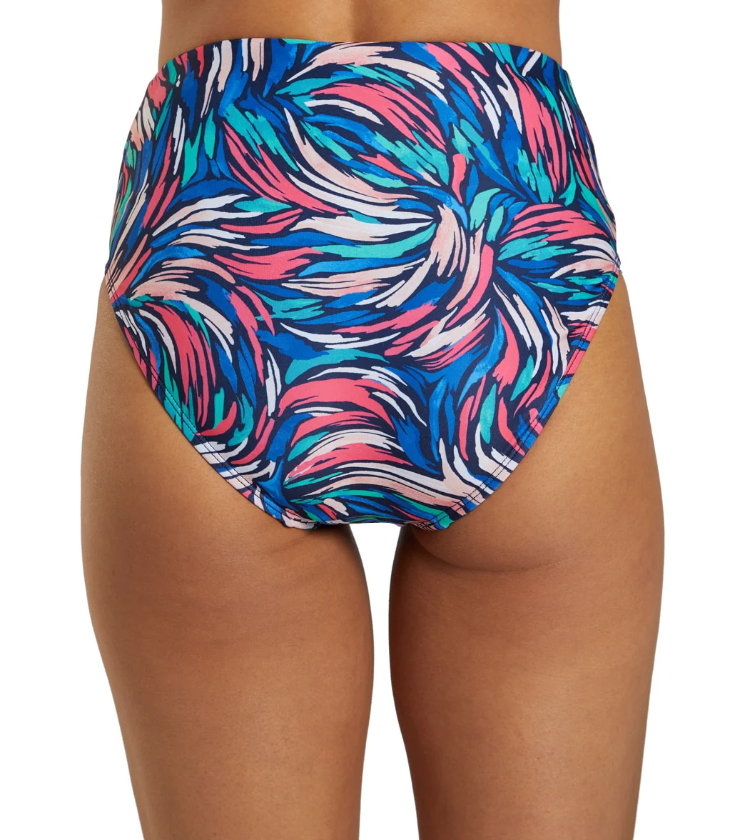 Dolfin Women's Aquashape Print High Waist Contemporary Bikini Bottom - Image 24