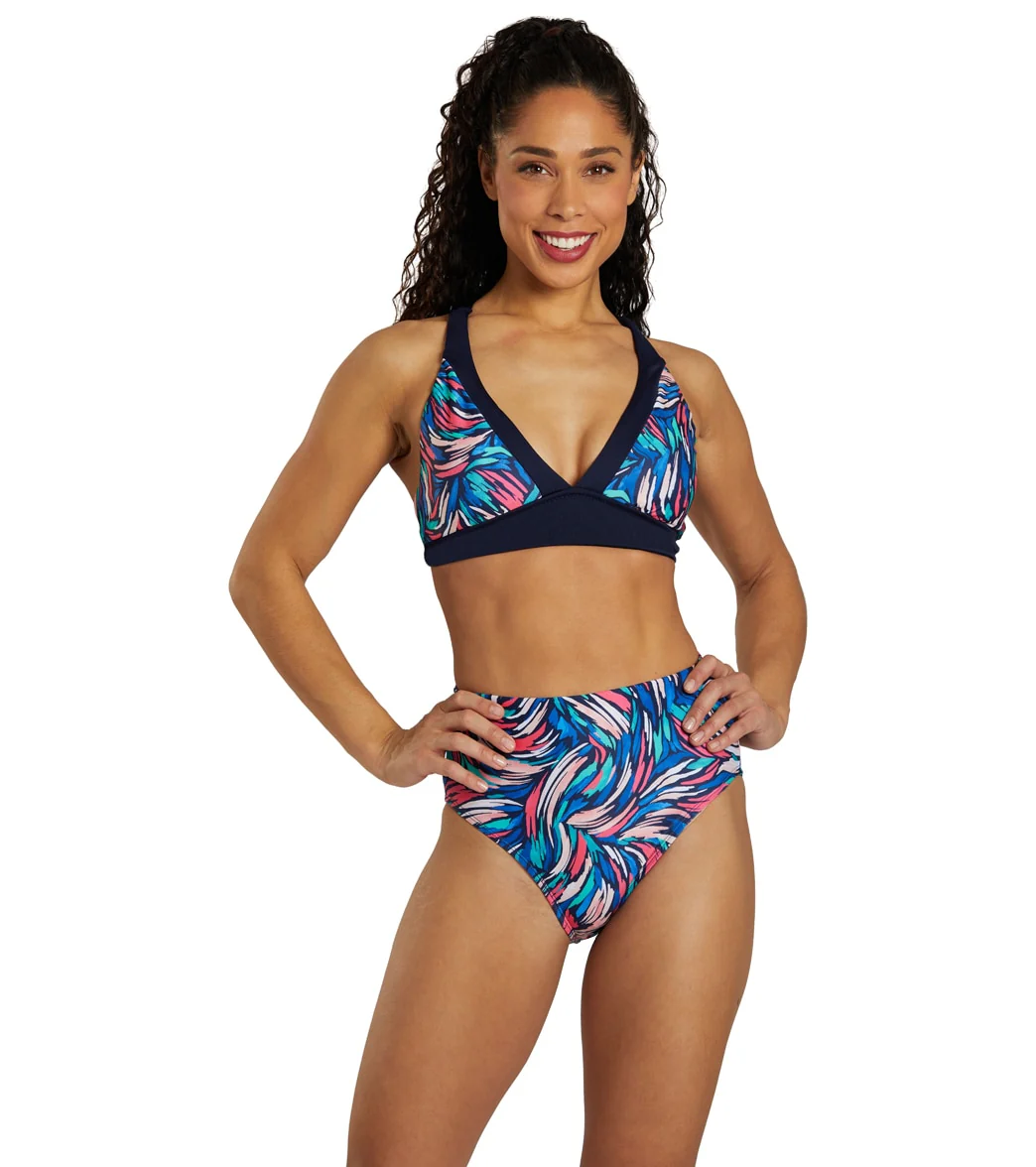 Dolfin Women's Aquashape Print High Waist Contemporary Bikini Bottom - Image 25