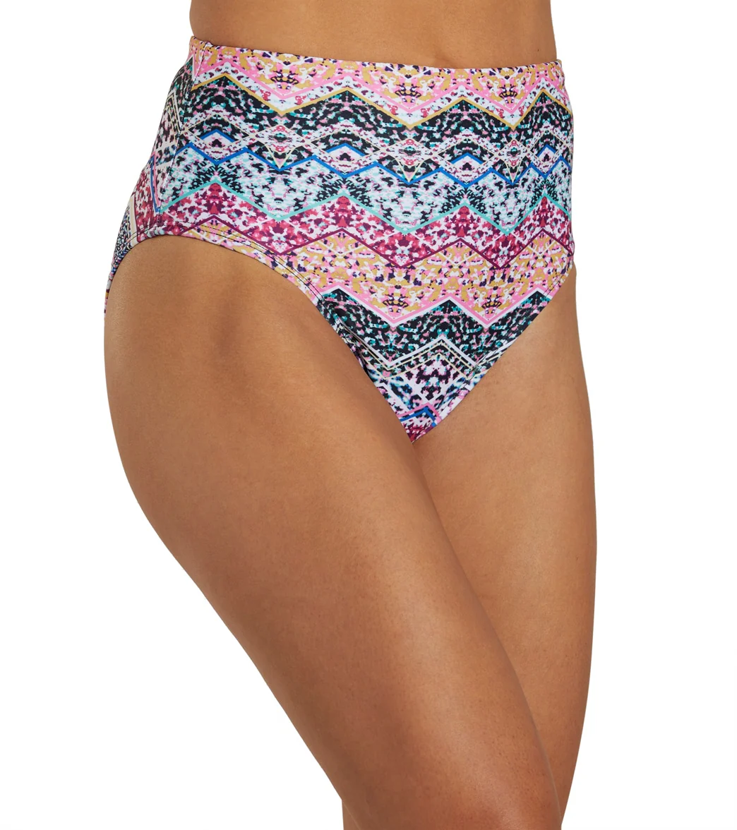 Dolfin Women's Aquashape Print High Waist Contemporary Bikini Bottom - Image 9