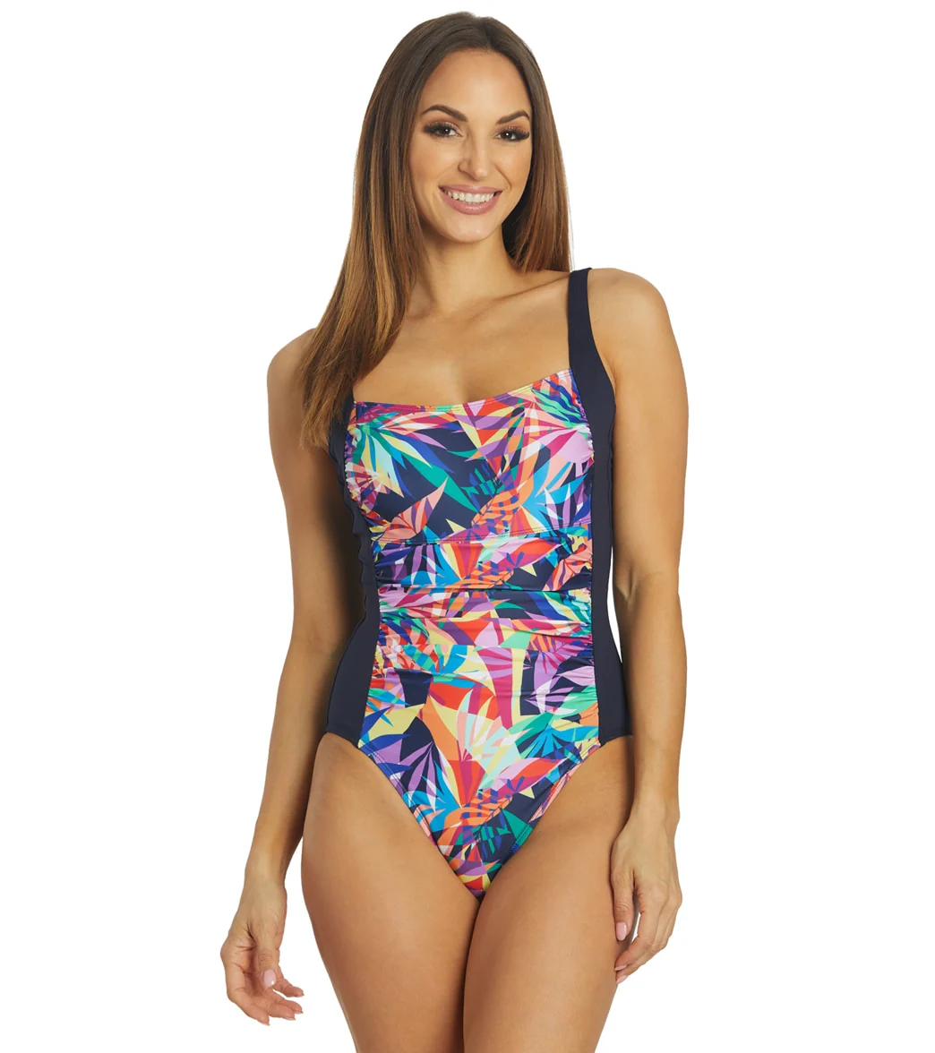 Dolfin Women's Aquashape Print Moderate Square Neck One Piece Swimsuit - Image 7