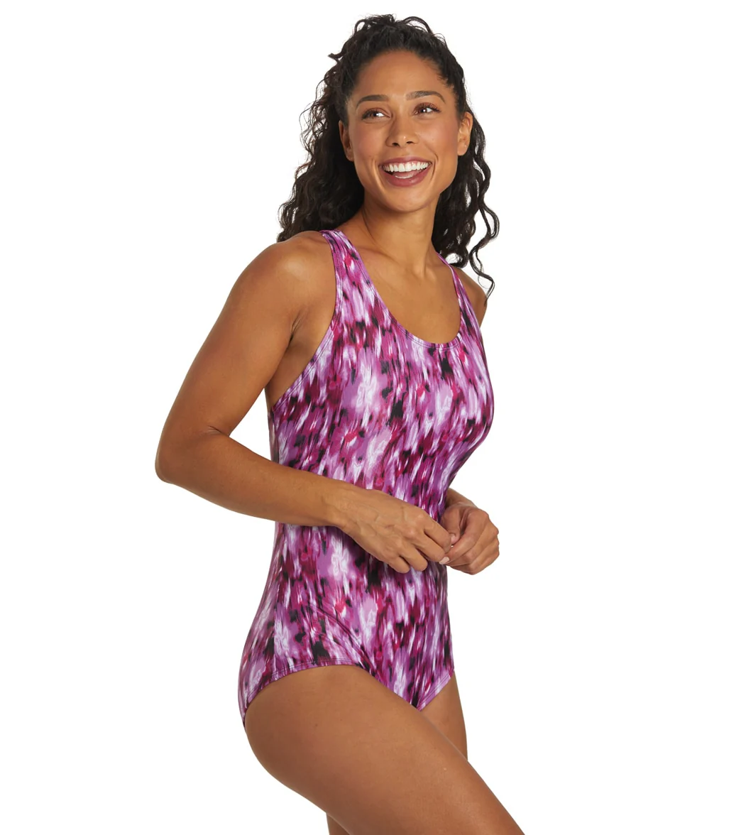 Dolfin Women's Aquashape Printed Conservative Chlorine Resistant One Piece Swimsuit - Image 8