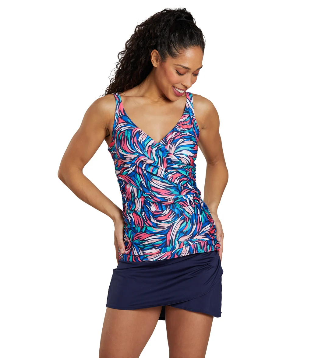 Dolfin Women's Aquashape Solid High Waisted Wrap Swim Skirt - Image 4