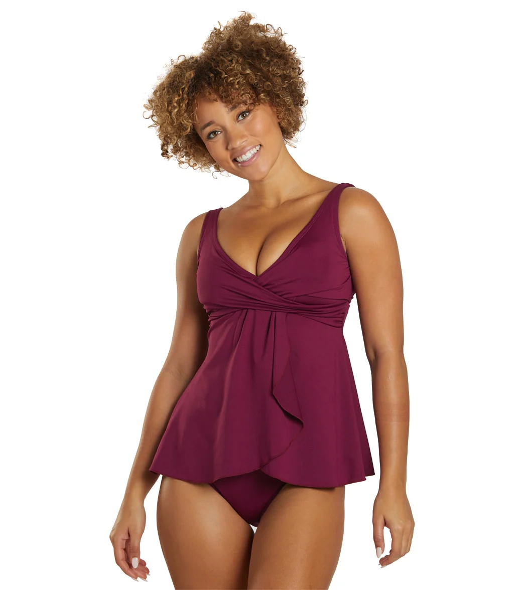 Dolfin Women's Aquashape Solid Swing Front Tankini Top - Image 12
