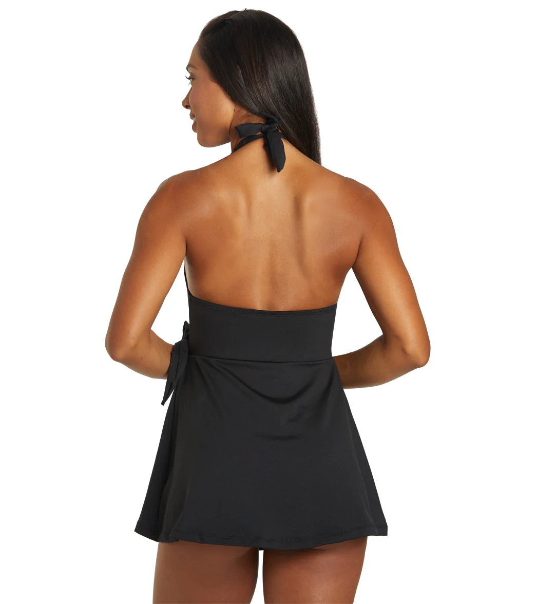 Dolfin Women's Aquashape Solid Wrap Halter Swim Dress - Image 11