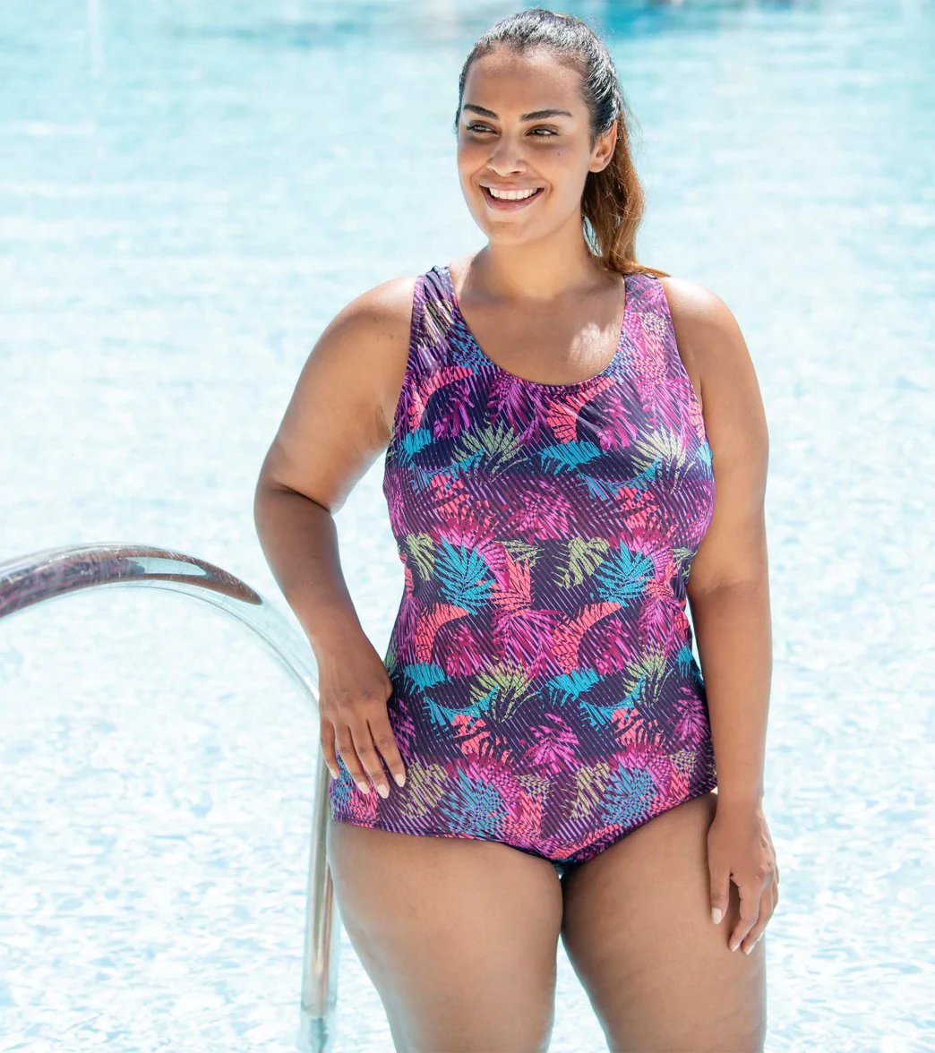 Dolfin Women's Print Conservative Lap One Piece Swimsuit - Image 11