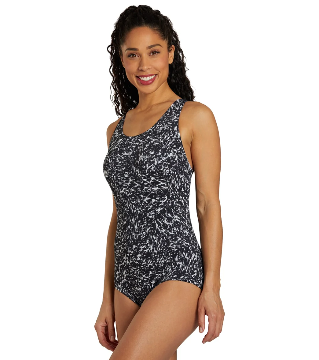 Dolfin Women's Print Conservative Lap One Piece Swimsuit - Image 4