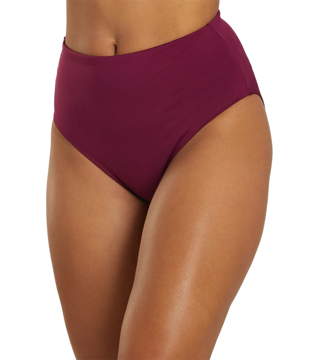 Dolfin Women's Solid High Waist Contemporary Bikini Bottom - Image 12