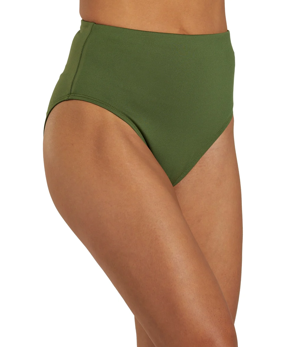 Dolfin Women's Solid High Waist Contemporary Bikini Bottom - Image 16