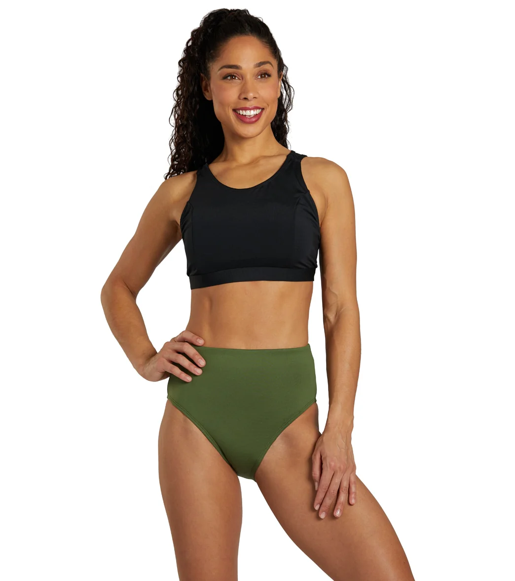 Dolfin Women's Solid High Waist Contemporary Bikini Bottom - Image 18