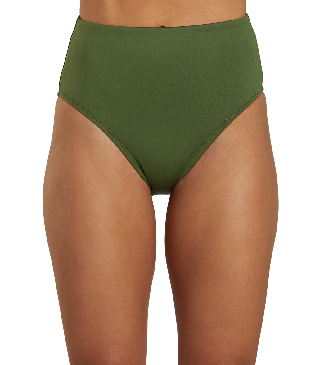 Dolfin Women's Solid High Waist Contemporary Bikini Bottom - Image 21