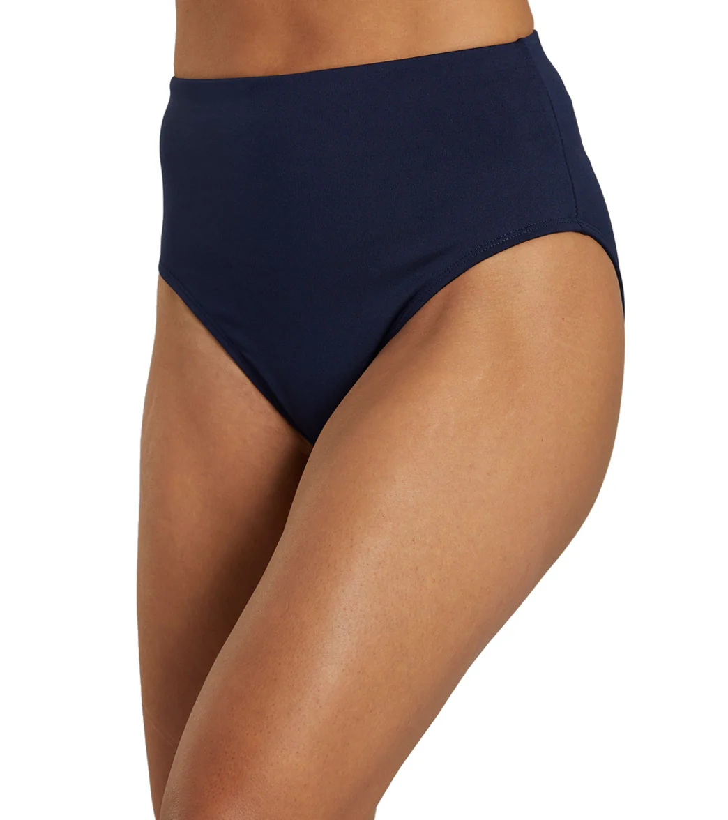Dolfin Women's Solid High Waist Contemporary Bikini Bottom - Image 26