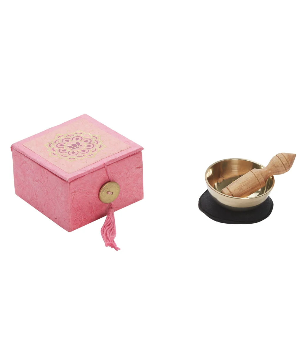 dZi Mini Meditation Bowl Box: 2" Lotus Mandala