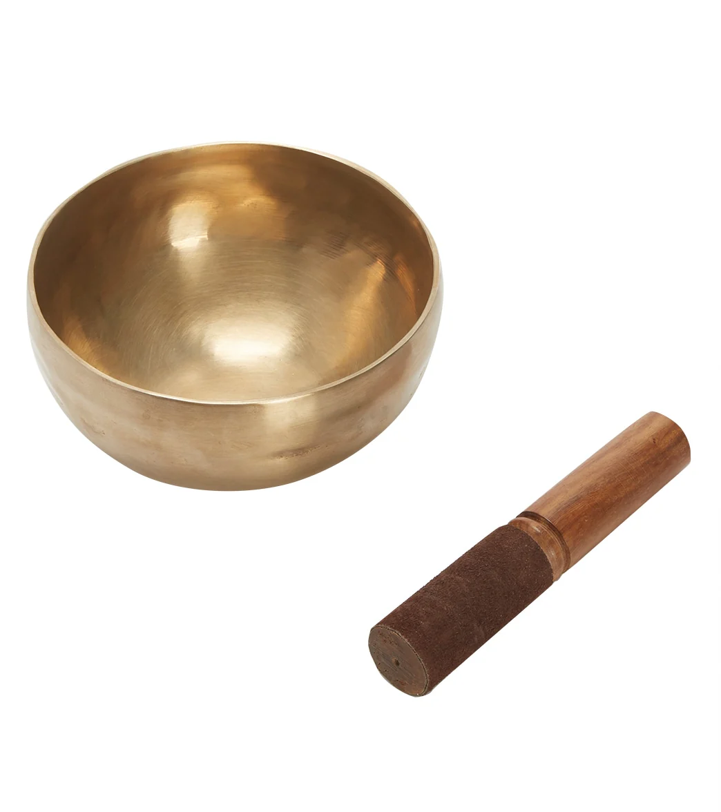 dZi Singing Bowl: 6'' Handbeaten W / 6" Brown Leather Striker - Image 2