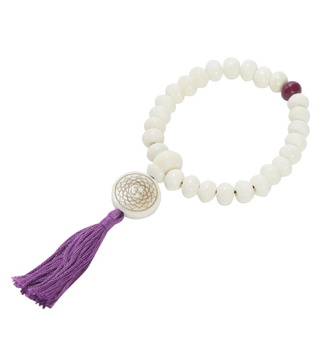 dZi Wrist Mala: Crown Chakra, Purple - Image 5