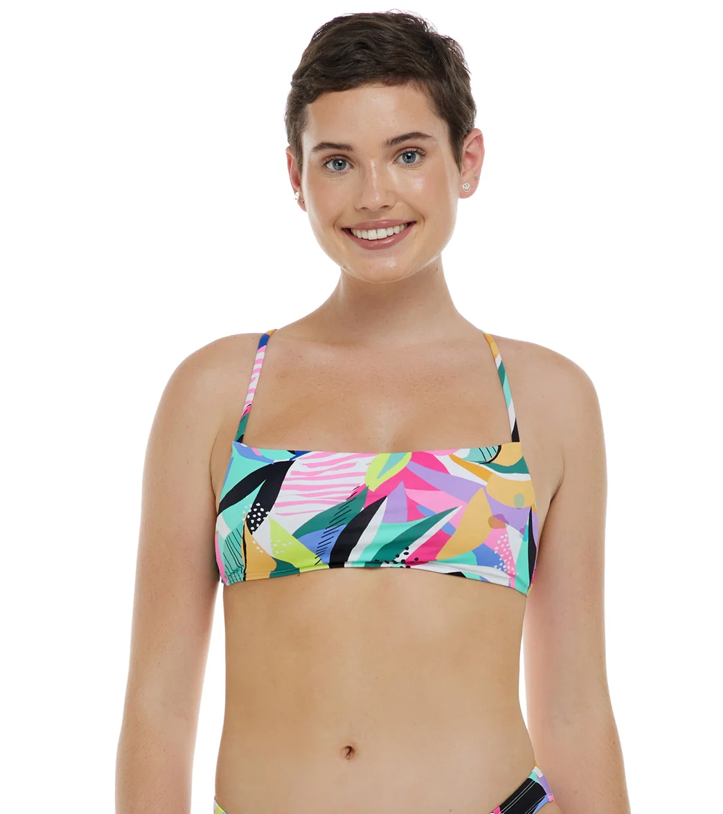 Eidon Women's Joyful Rose Bandeau Bikini Top - Image 8