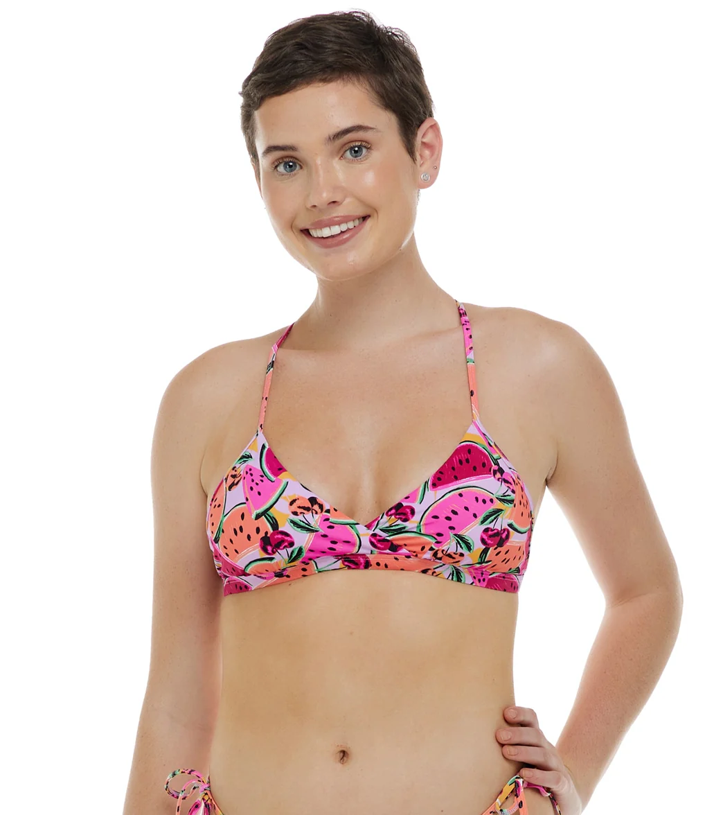 Eidon Women's Melon Pop Madison Fixed Triangle Bikini Top