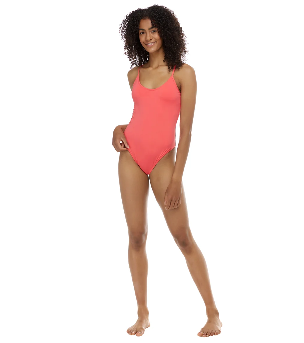 Eidon Women's Solid Naomi Tank One Piece Swimsuit - Image 4