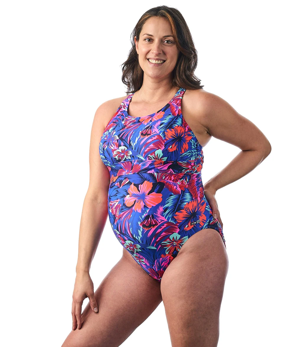 EQ Swimwear Women's Tahitian Floral Banded Maternity One Piece Swimsuit - Image 3