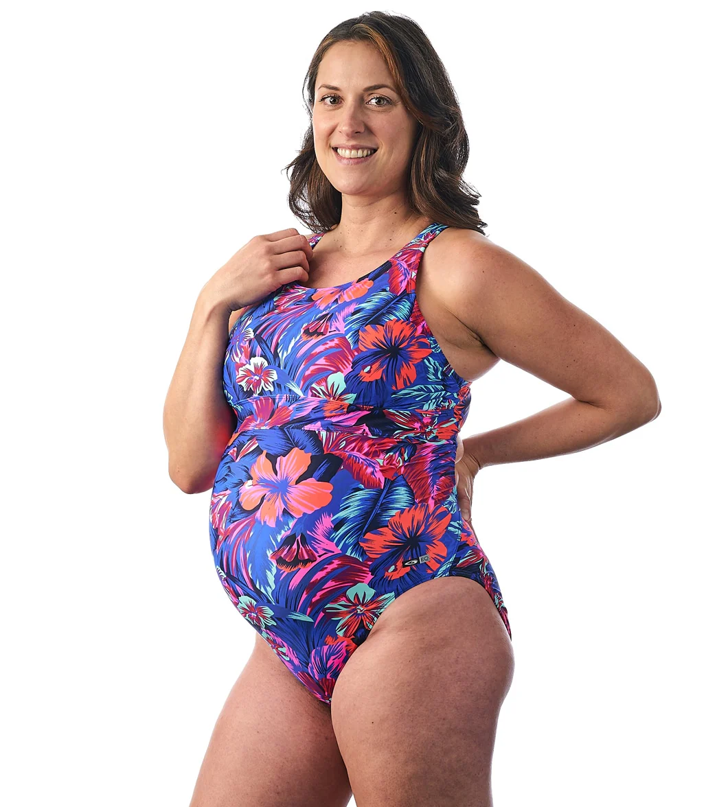 EQ Swimwear Women's Tahitian Floral Banded Maternity One Piece Swimsuit - Image 5