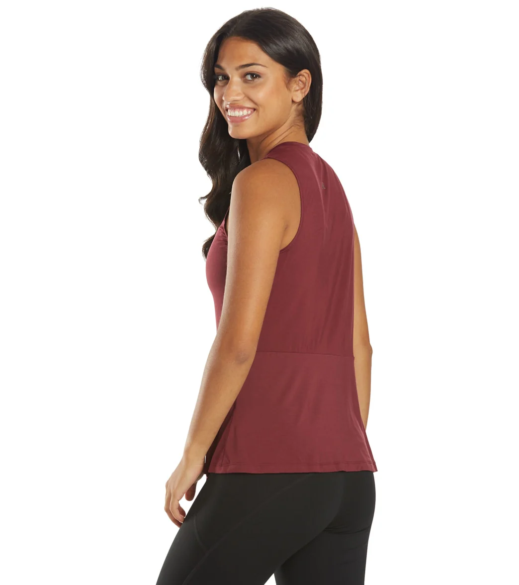 Everyday Yoga Blossom Solid Peplum Layering Muscle Tank - Image 12