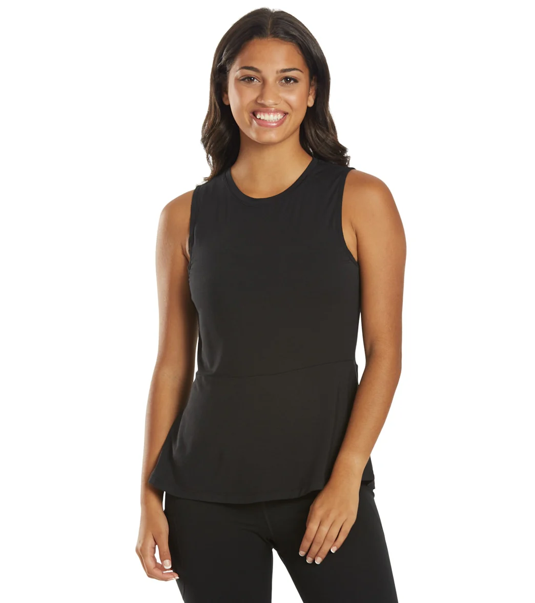 Everyday Yoga Blossom Solid Peplum Layering Muscle Tank - Image 18