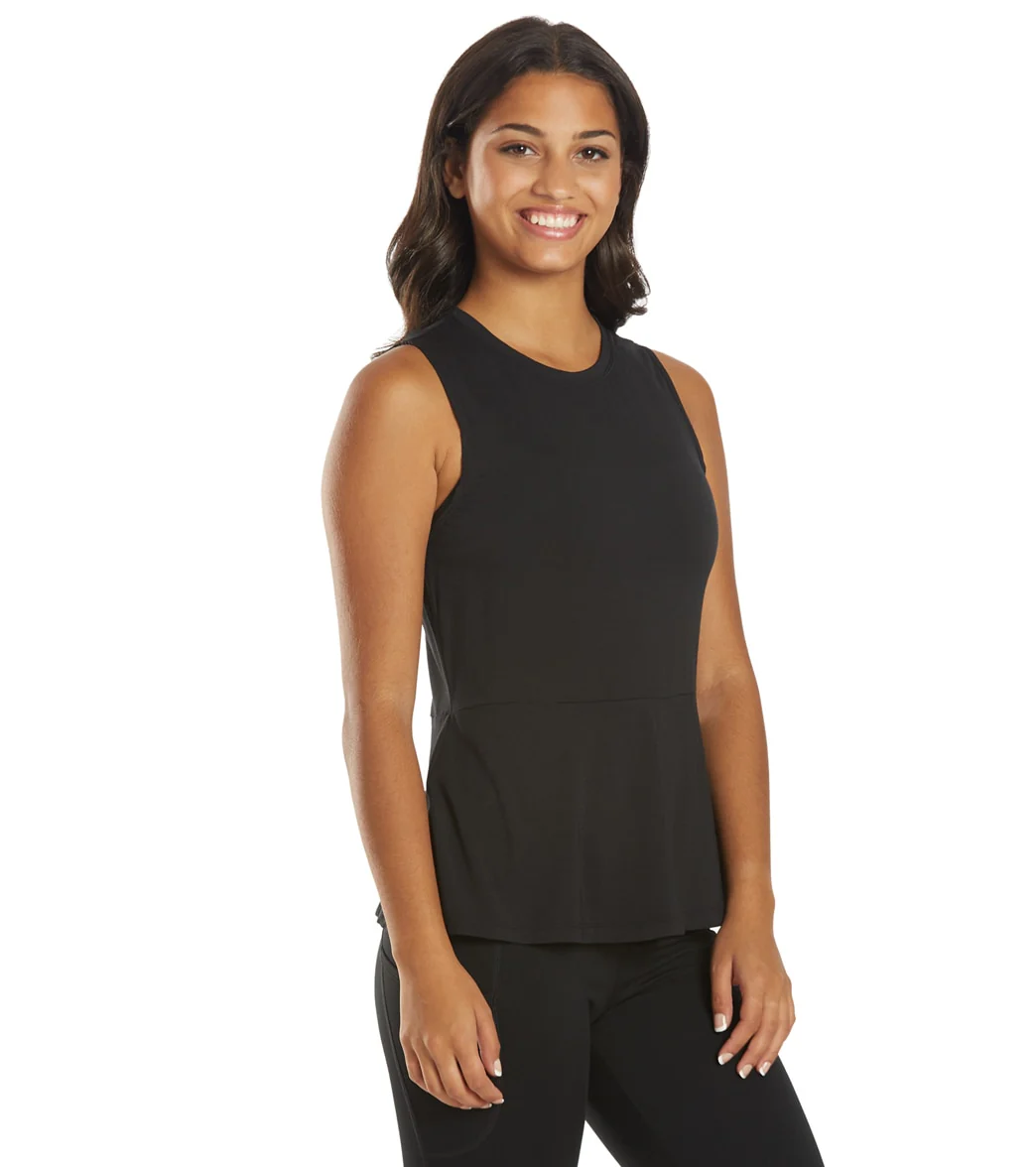 Everyday Yoga Blossom Solid Peplum Layering Muscle Tank - Image 19