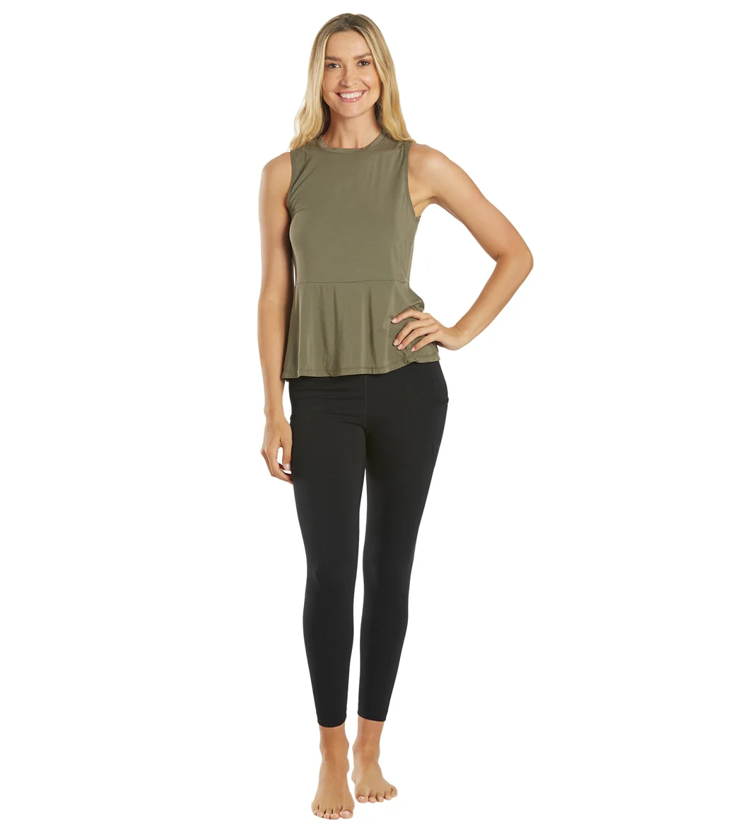 Everyday Yoga Blossom Solid Peplum Layering Muscle Tank - Image 6