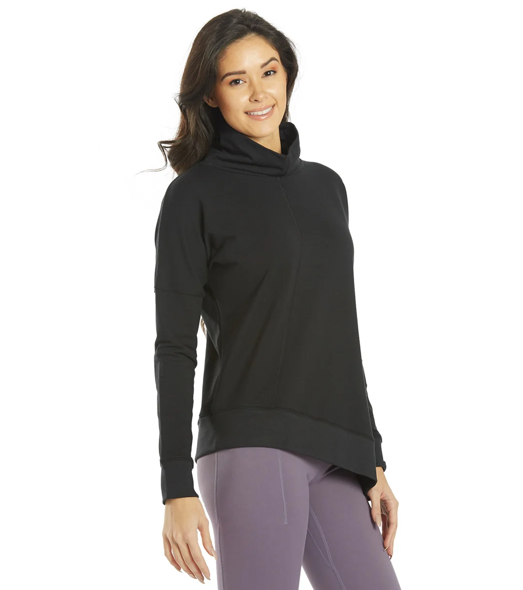 Everyday Yoga Shine Solid Roll Neck Asymmetric Sweatshirt - Image 4