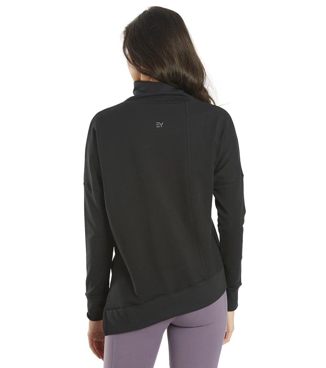 Everyday Yoga Shine Solid Roll Neck Asymmetric Sweatshirt - Image 5