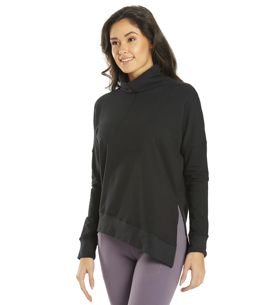 Everyday Yoga Shine Solid Roll Neck Asymmetric Sweatshirt - Image 7