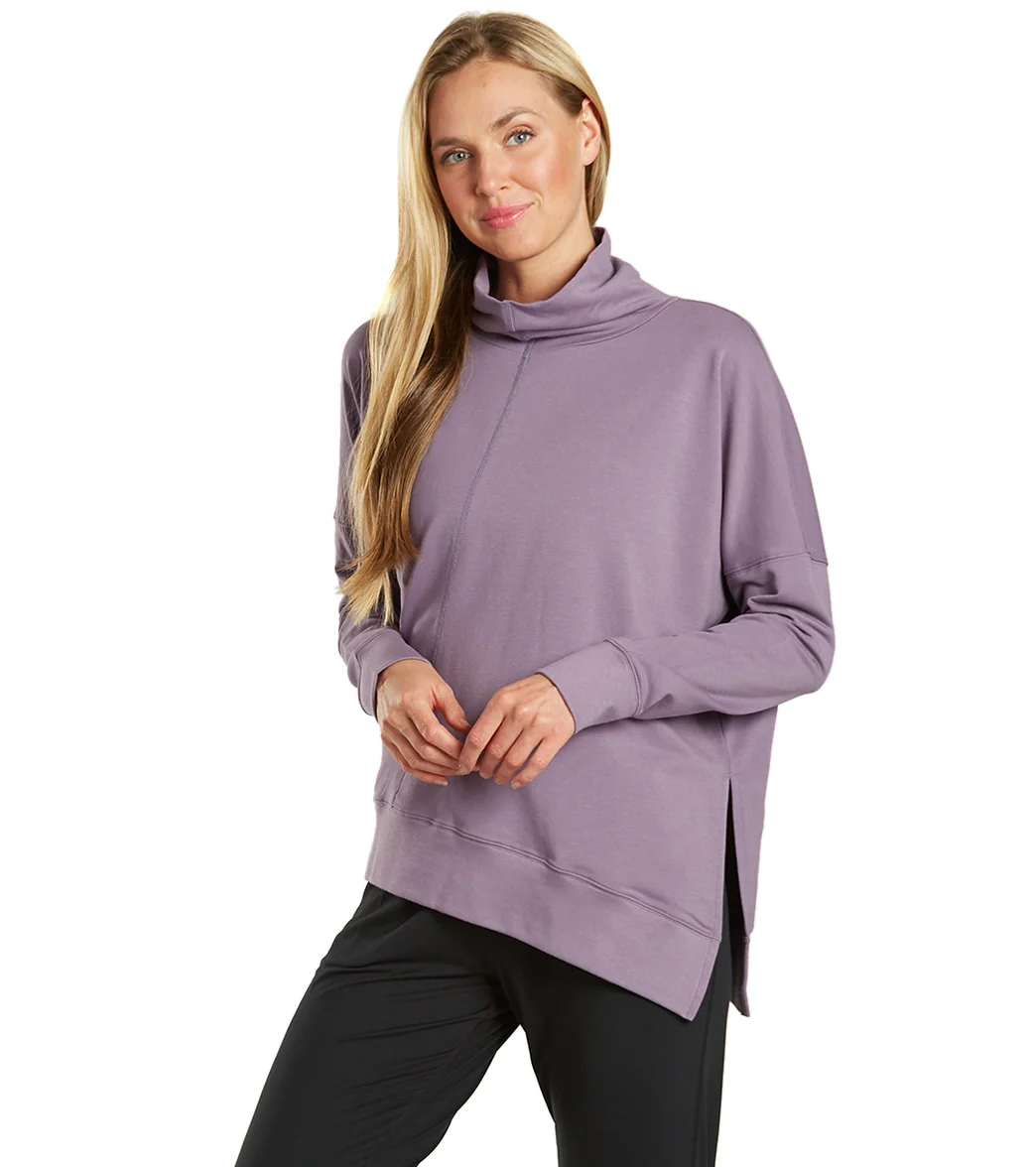 Everyday Yoga Shine Solid Roll Neck Asymmetric Sweatshirt - Image 9