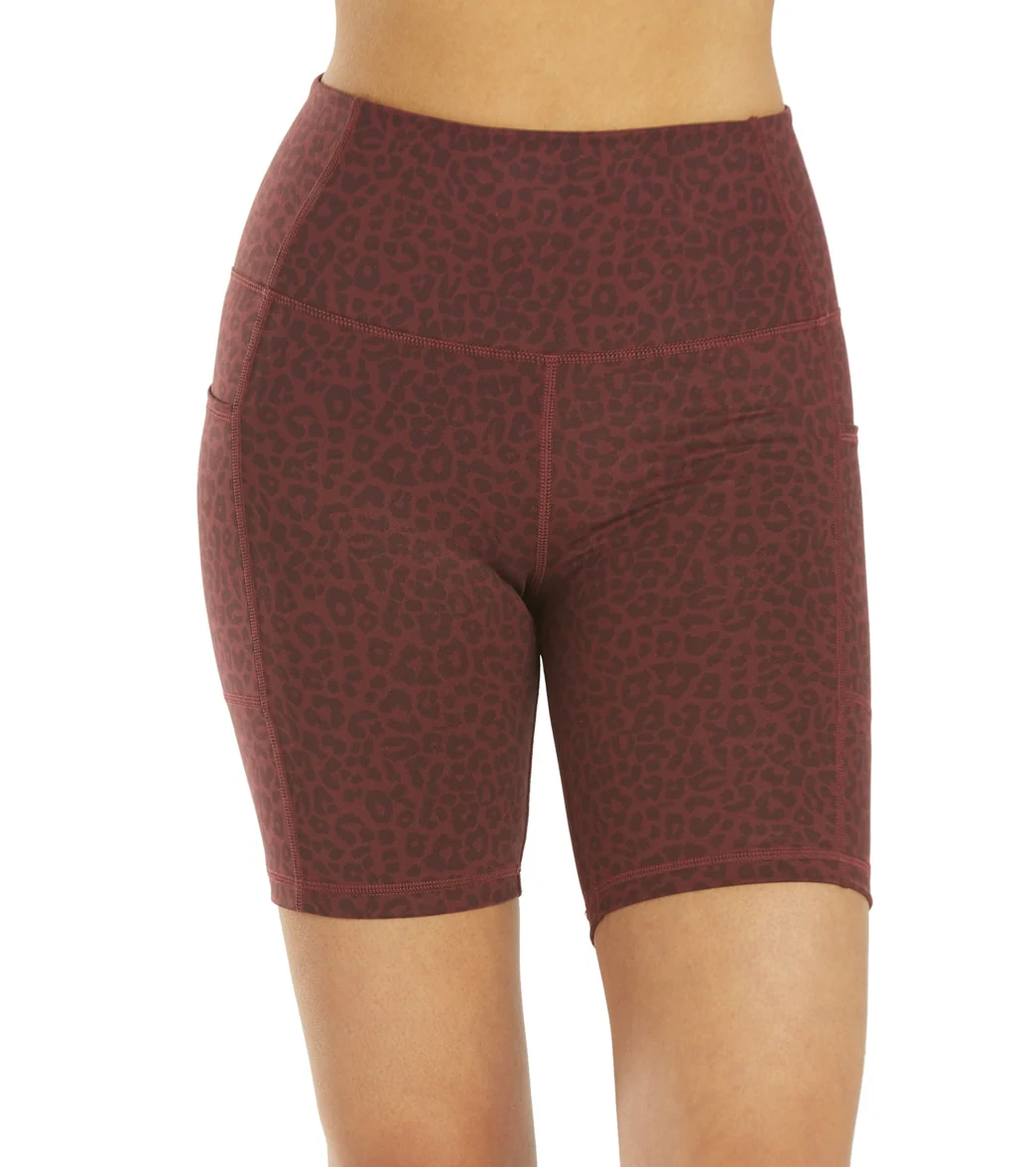 Everyday Yoga Uphold Cheetah High Waisted Biker Shorts with Pockets 7" - Image 3