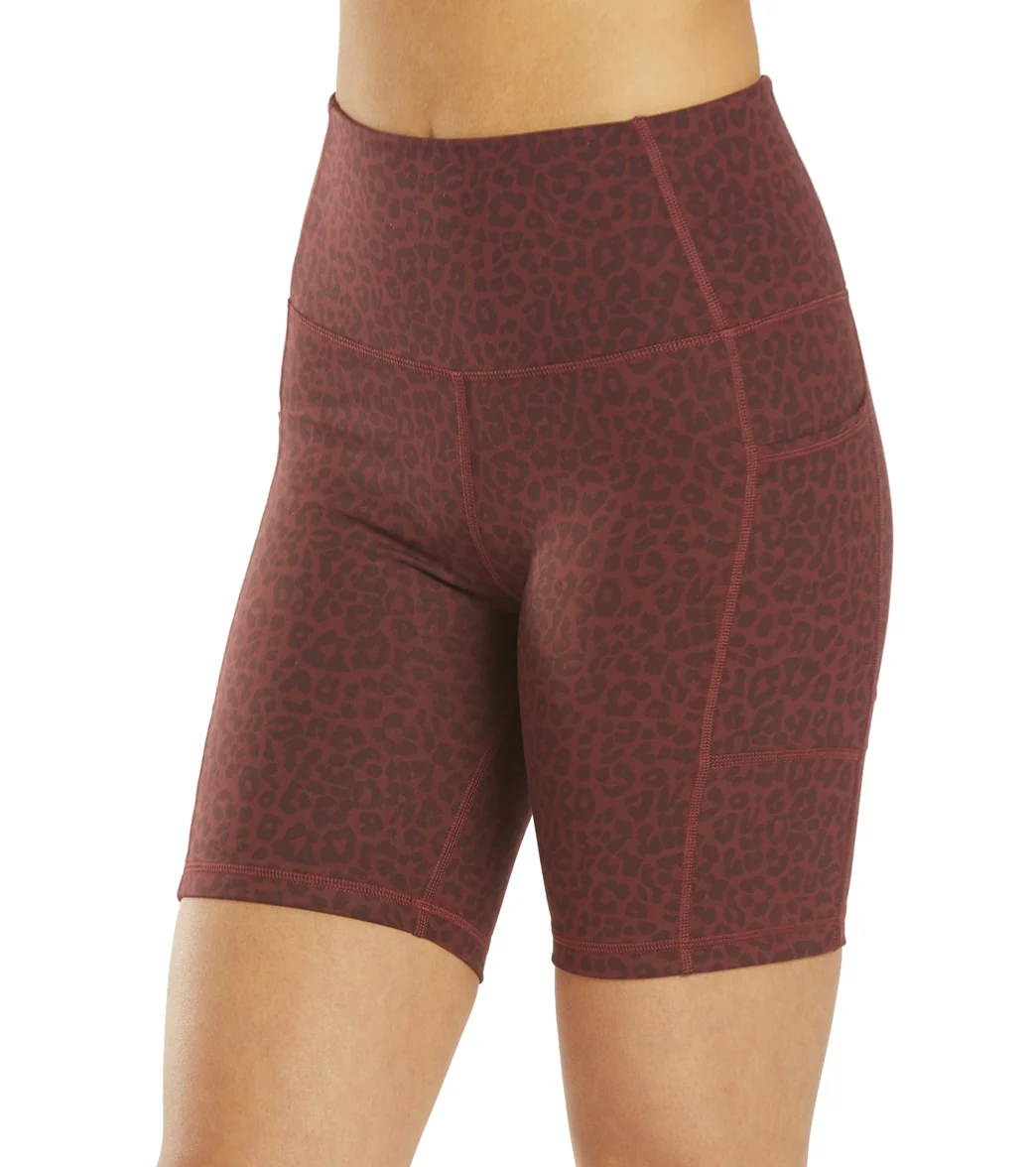 Everyday Yoga Uphold Cheetah High Waisted Biker Shorts with Pockets 7" - Image 7
