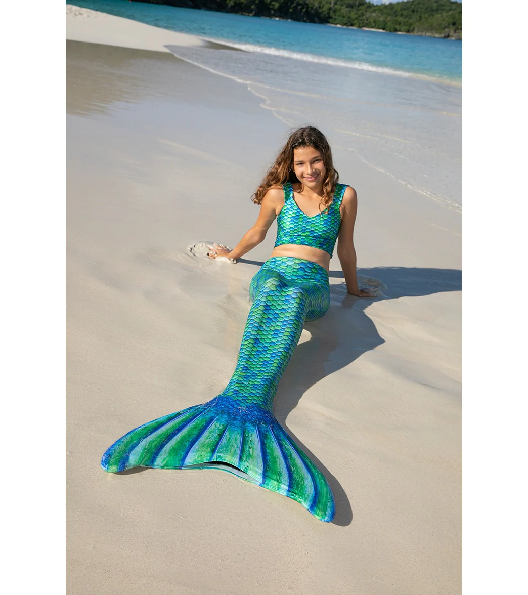 Fin Fun Aussie Green Mermaid Tail & Monofin (Youth/Adult) - Image 4