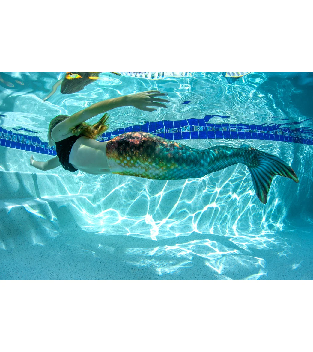 Fin Fun Bronzed Emerald Mermaid Tail & Monofin (Youth/Adult) - Image 9