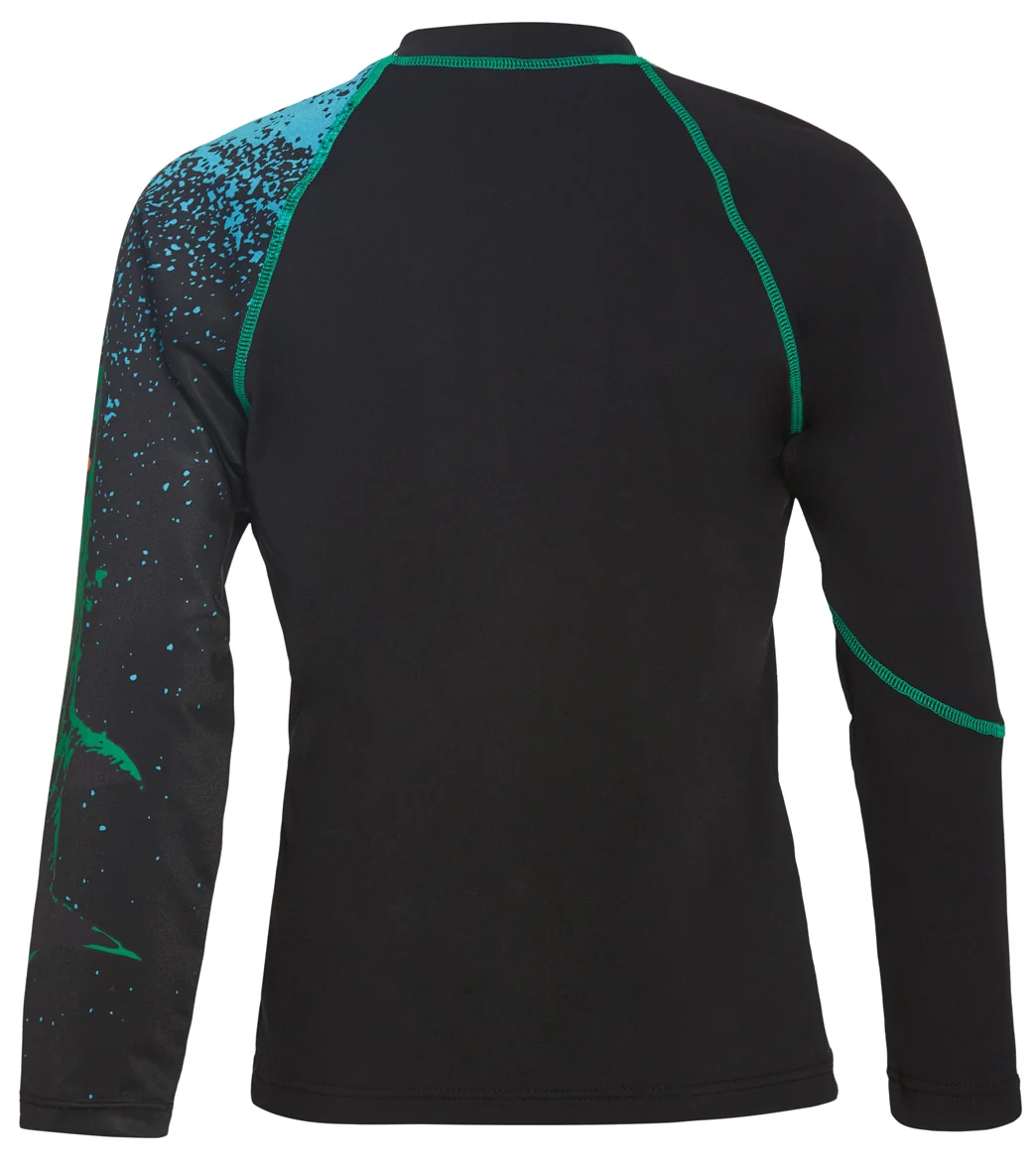 FINZ Boys' Shark Long Sleeve Rash Guard (Little Kid, Big Kid) - Image 2