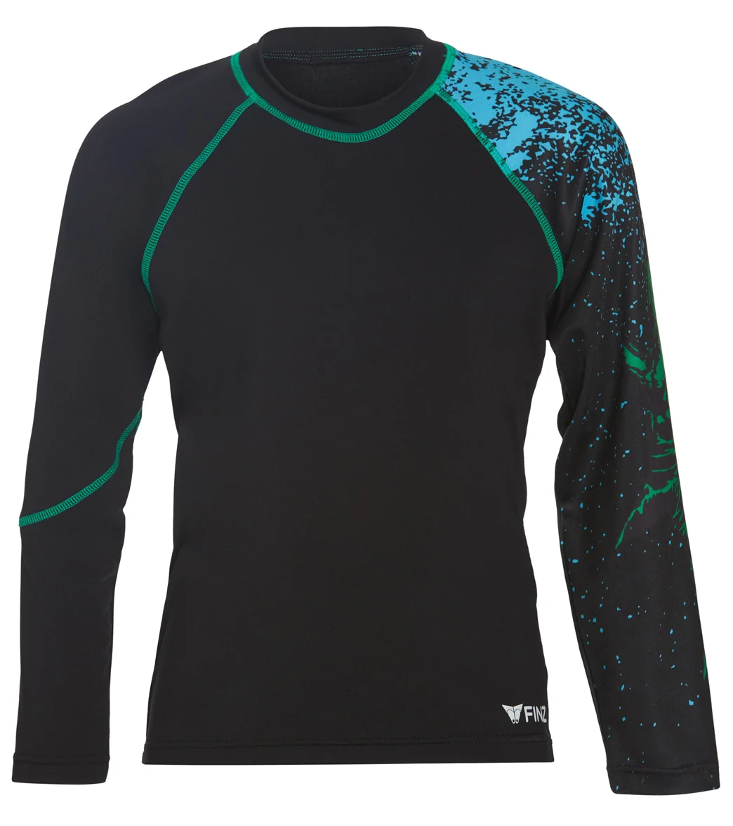 FINZ Boys' Shark Long Sleeve Rash Guard (Little Kid, Big Kid) - Image 4
