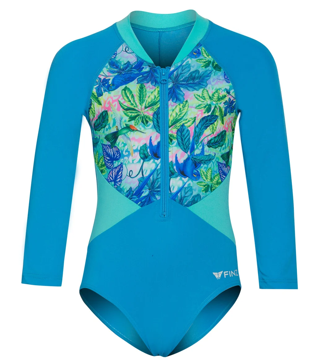 FINZ Girls' Long Sleeve One Piece Swimsuit (Little Kid, Big Kid) - Image 5